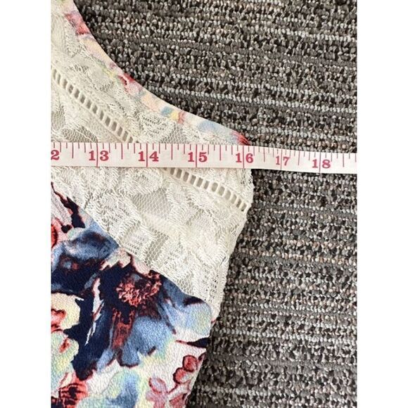 Floral Halter Lace Trim Mini Dress M - Picture 5 of 14
